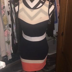 Fitted color block dress from Windsor.